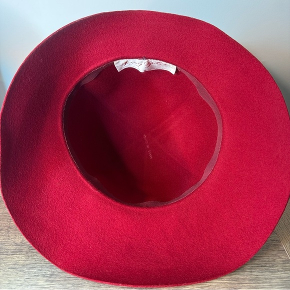 JERRY YATES Vintage Cherry Red Felt Hat Fedora Bowler Brim 50’s 40’s Mod Retro - Picture 11 of 11